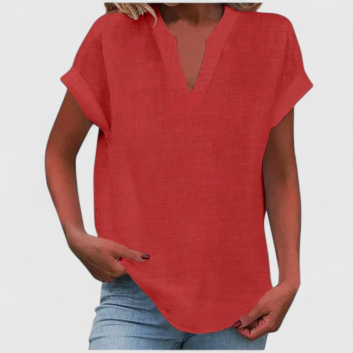 Xavinah | Comfortable V-Neck Blouse Red