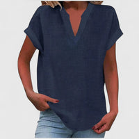 Xavinah | Comfortable V-Neck Blouse Navy Blue