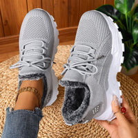Henrietta – Casual Fleece Lace-Up Lightweight Sneakers