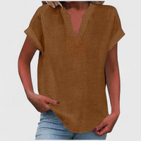 Xavinah | Comfortable V-Neck Blouse Brown