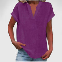 Xavinah | Comfortable V-Neck Blouse Purple