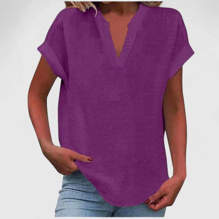 Xavinah | Comfortable V-Neck Blouse Purple