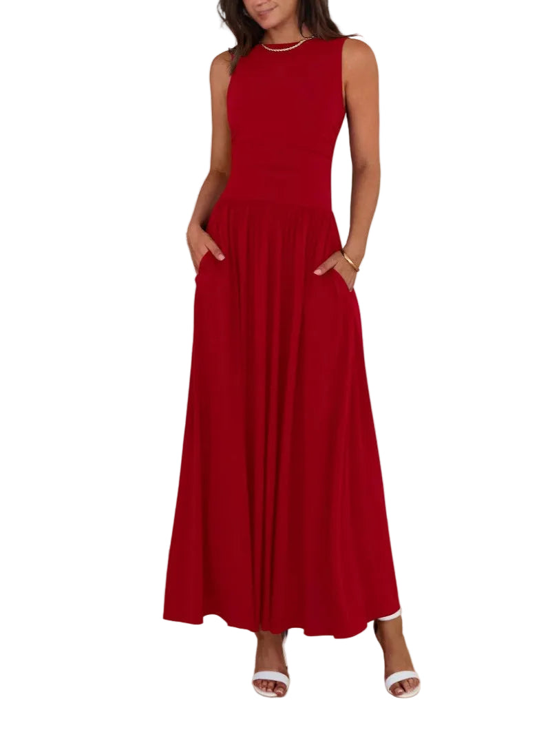Marlowe – Chic Sleeveless Ruched Maxi Dress