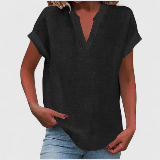 Xavinah | Comfortable V-Neck Blouse Black