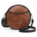Round Vintage Leather-Effect Shoulder Bag - Noelia