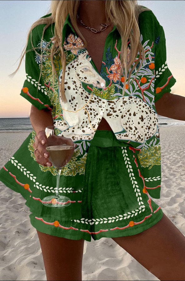 Annabelle – Romantic Linen Shirt & Shorts Set