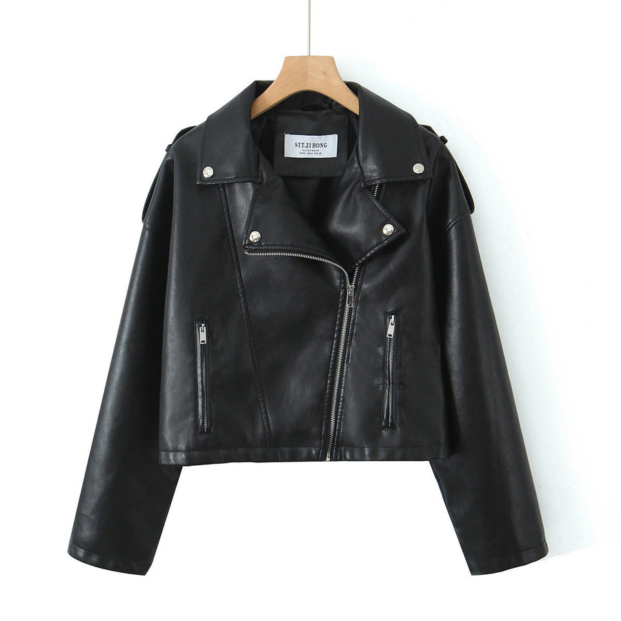 Selmira Cropped Straight-Cut Biker Jacket