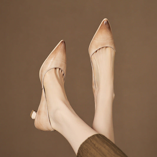 Sienna - Elegant Leather Kitten Heels