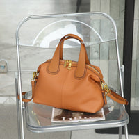 Faux Leather Bag with Metal Hardware - Marcela