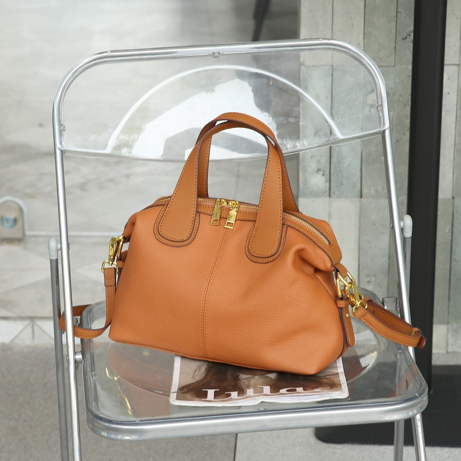 Faux Leather Bag with Metal Hardware - Marcela
