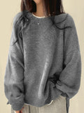 Edwina - Drop Shoulder Split Hem Sweater