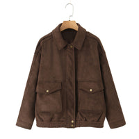 Darsina Faux Suede Jacket with Pockets
