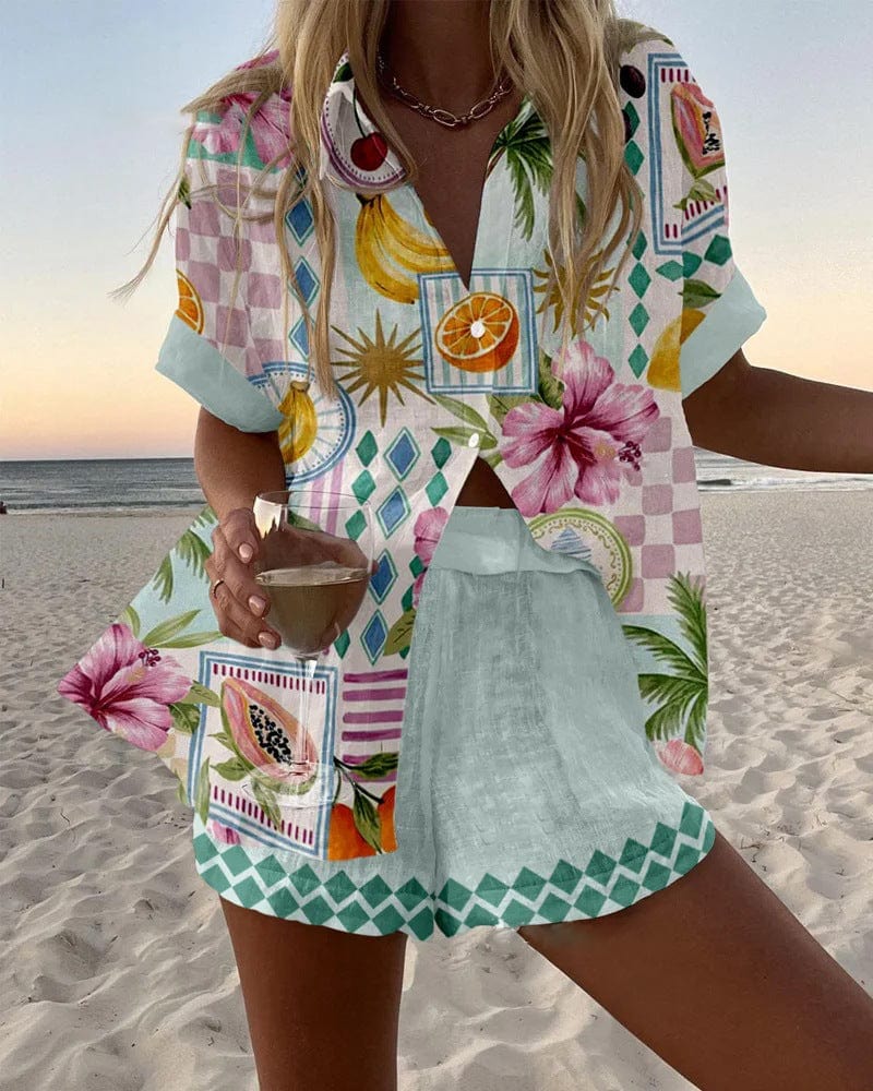 Eliana – Linen Shirt & Shorts Set