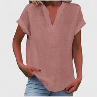 Xavinah | Comfortable V-Neck Blouse Pink