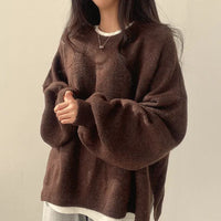 Edwina - Drop Shoulder Split Hem Sweater