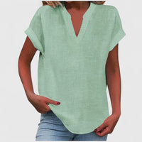 Xavinah | Comfortable V-Neck Blouse Light Green