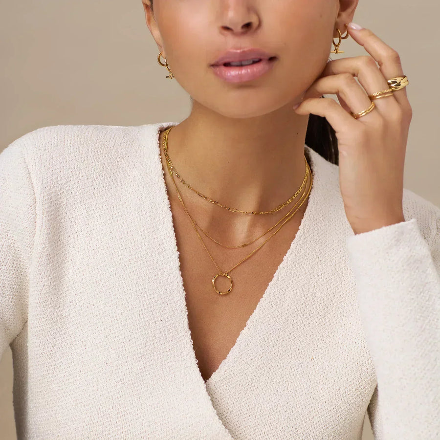 Circa™ | Gold Open Circle Three Row Necklace
