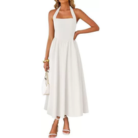 Jorja - Sleeveless Halter Ruched Pocket Dress