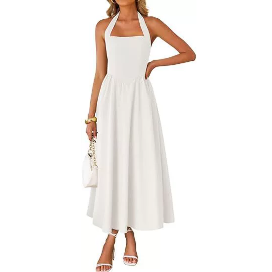 Jorja - Sleeveless Halter Ruched Pocket Dress