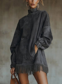Posey – Suede Dress with Fringes
