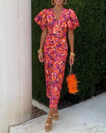 Mia - Vivid Pleated Midi Dress