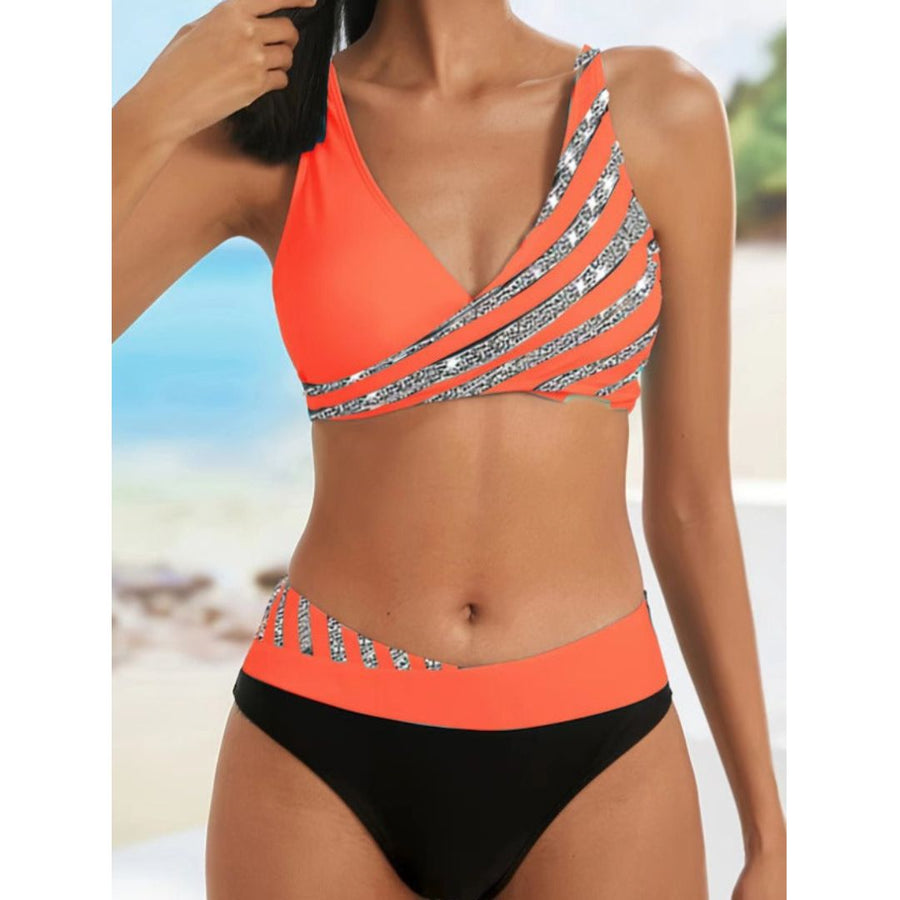Kerensa - Printed Halter Top Bikini Set