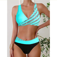 Kerensa - Printed Halter Top Bikini Set