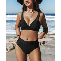 Viane - Plain High-Waisted Swimsuit