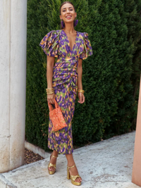 Mia - Vivid Pleated Midi Dress