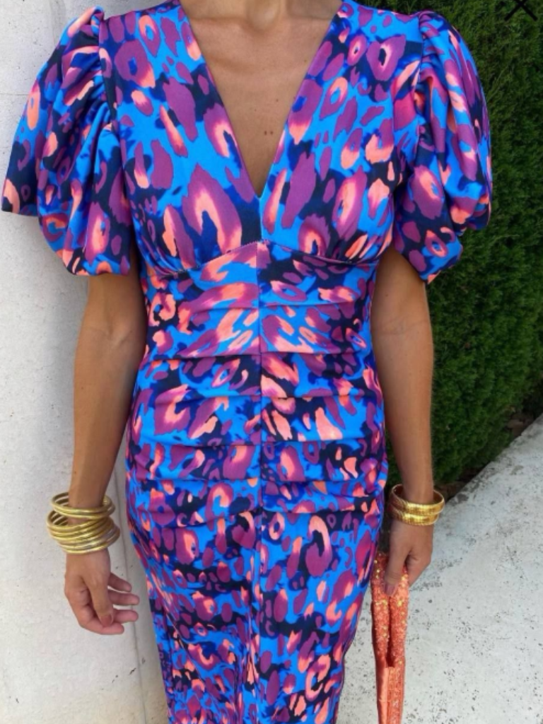 Mia - Vivid Pleated Midi Dress