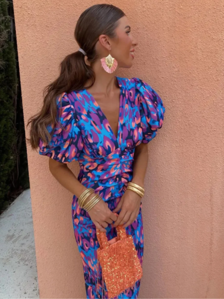 Mia - Vivid Pleated Midi Dress