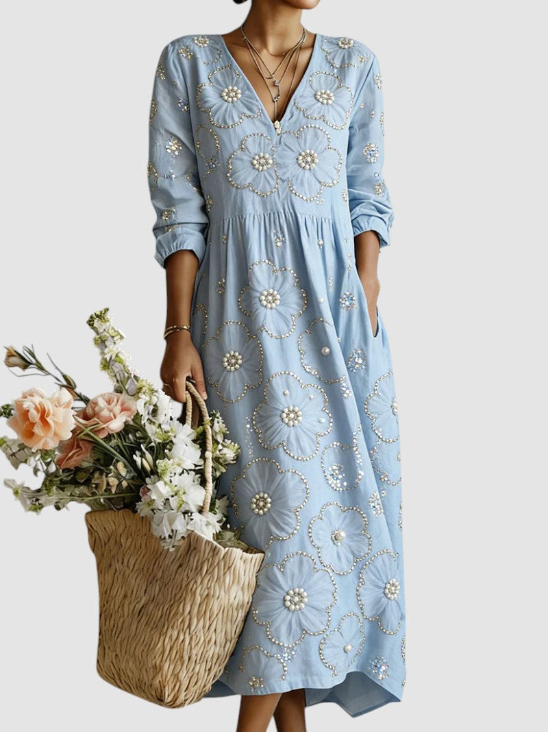 Quin – Floral Cotton Midi Dress