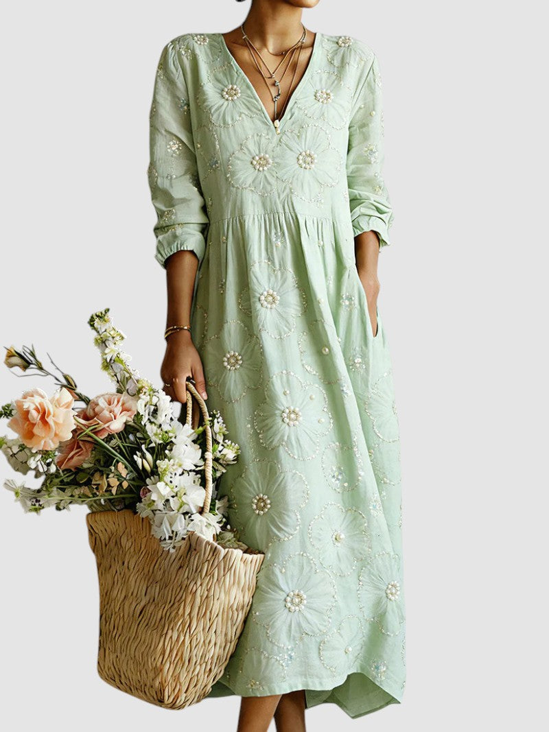 Quin – Floral Cotton Midi Dress