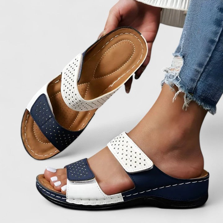 Tasha | Orthopedic Sandals White-Blue