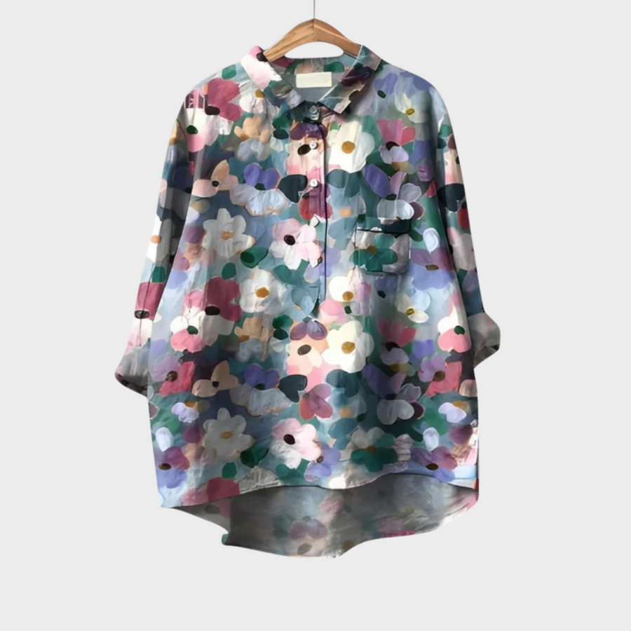Evelina - Elegant Linen Summer Blouse