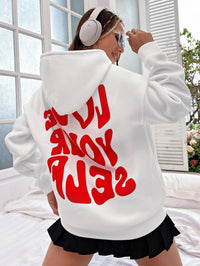 Eleanor | Womens Hoodie with Drawstring Hood and Front Kangaroo Pocket White
