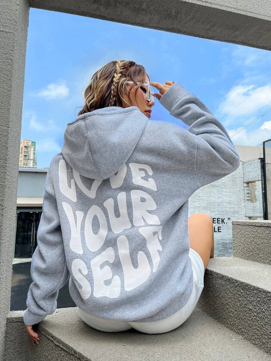 Eleanor | Womens Hoodie with Drawstring Hood and Front Kangaroo Pocket Grey