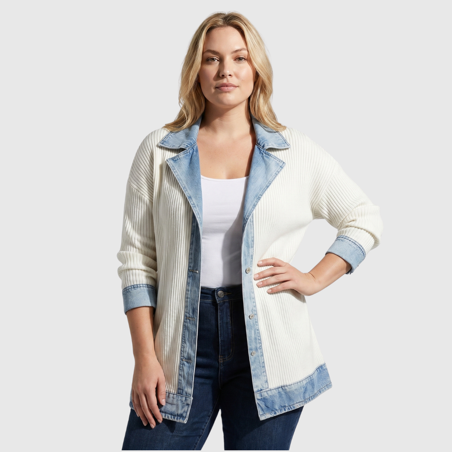 Hattie – Relaxed Knit Denim Jacket