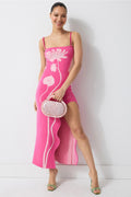Iris Flower Print Maxi Tank Dress