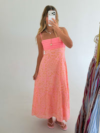 Tanner Midi Dress - Pink/Orange