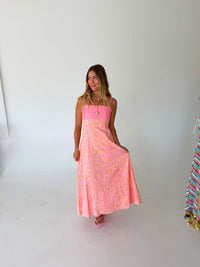 Tanner Midi Dress - Pink/Orange