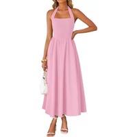 Jorja - Sleeveless Halter Ruched Pocket Dress