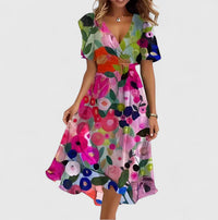 Madison | Elegant Short Dress Multi Color Floral