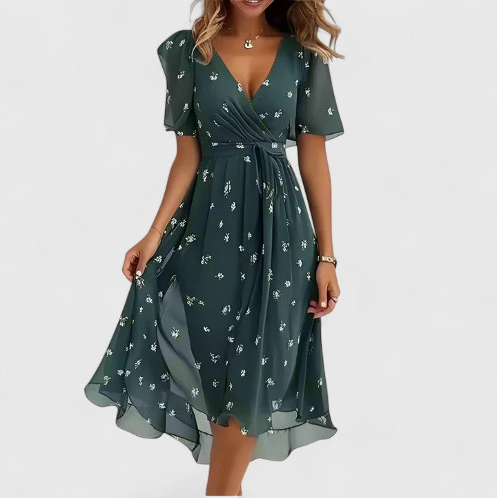 Madison | Elegant Short Dress Green
