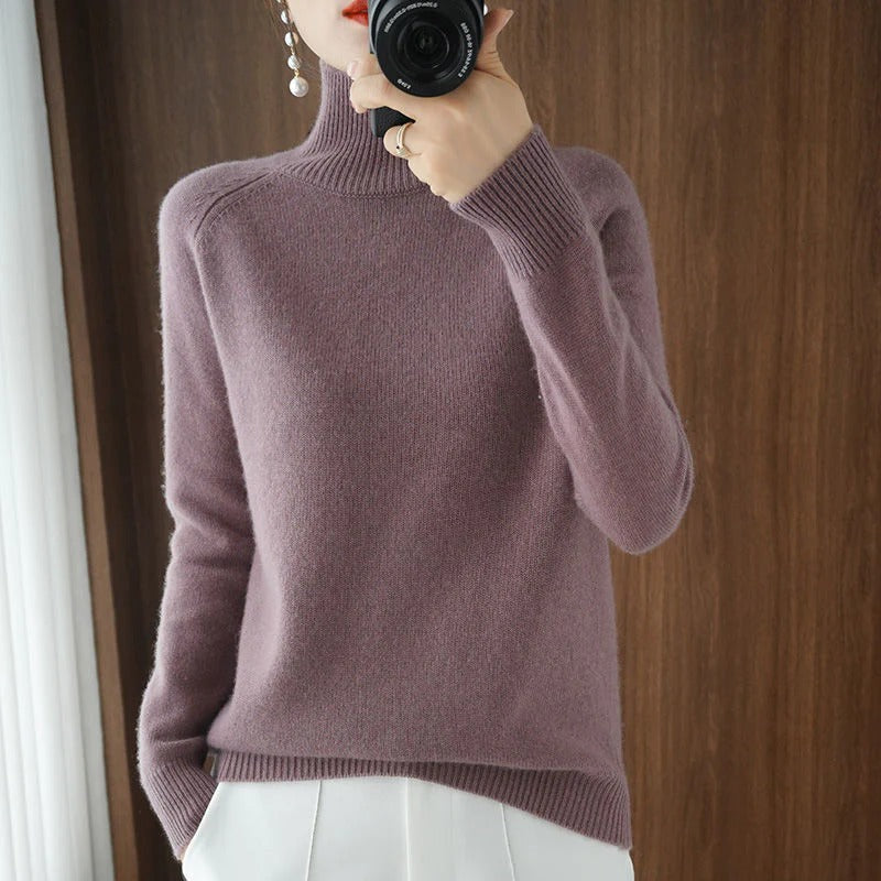 Amelie Cashmere Turtleneck Sweater