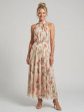 Blair – Halter Neck Floral Midi Dress