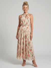 Blair – Halter Neck Floral Midi Dress