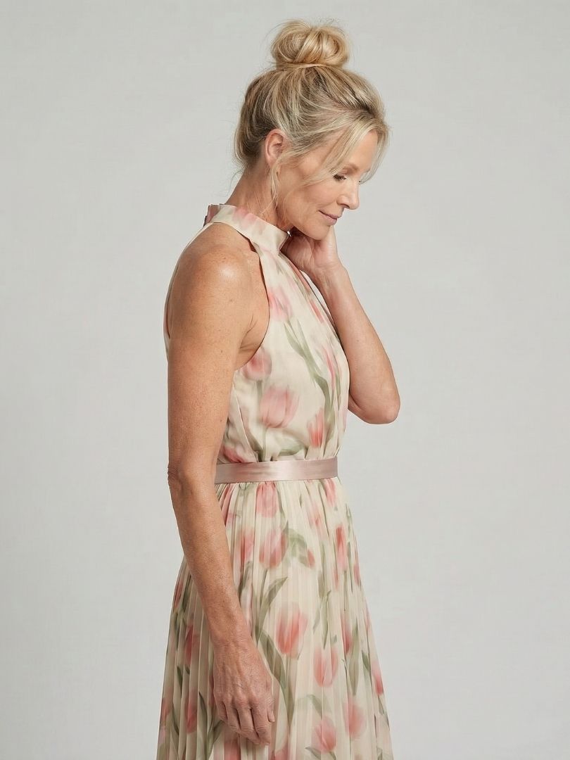 Blair – Halter Neck Floral Midi Dress
