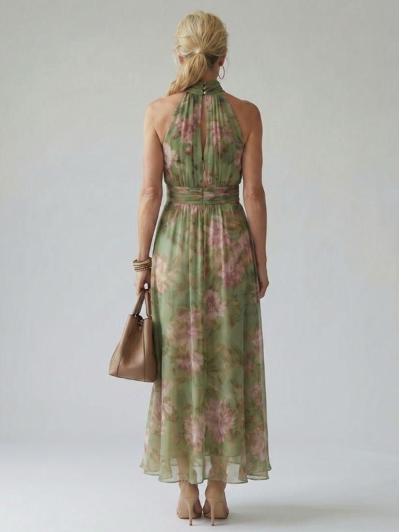 Bronte – Floral Halter Neck Maxi Dress