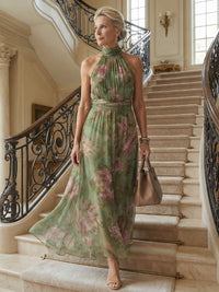 Bronte – Floral Halter Neck Maxi Dress